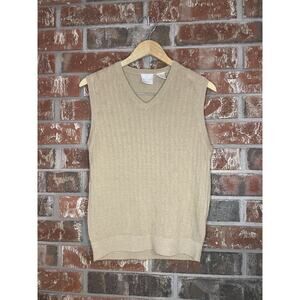 VTG EP Pro Tank Knit Vest Linen Cotton Blend Size Large Preppy Light Academia